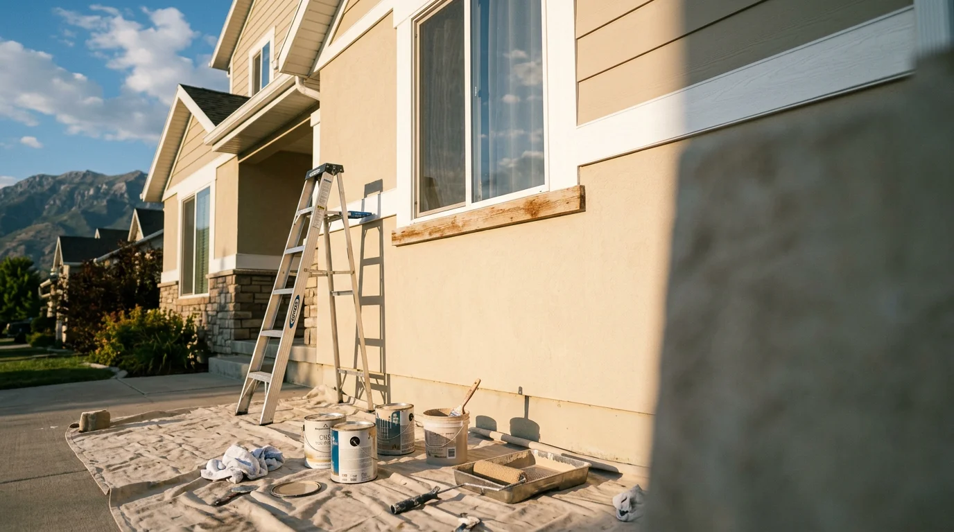 Freshly painted exterior of a residential home